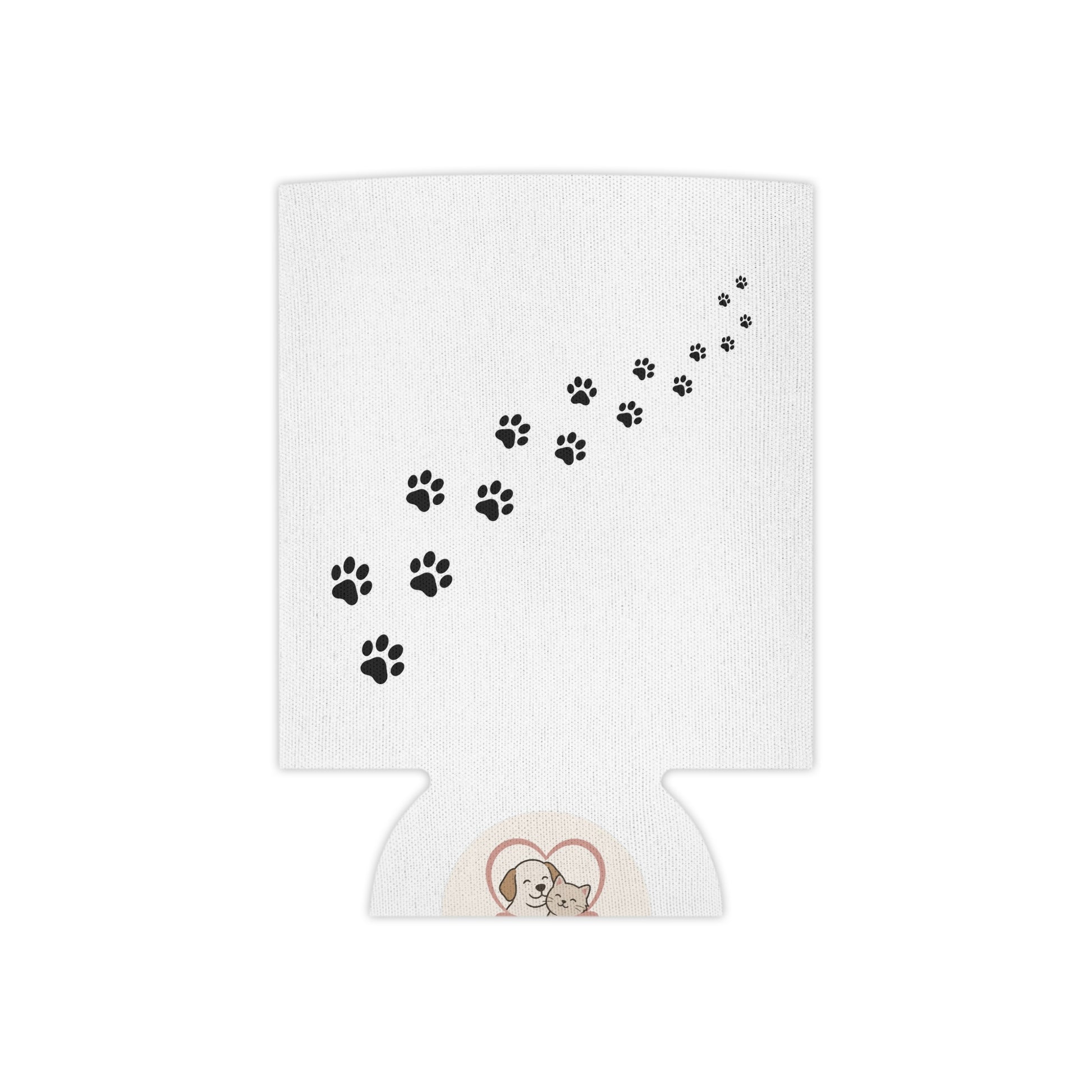 Can Cooler — Cute Paw Print & Smiling Dog Beverage Koozie - Pawfectly Yours
