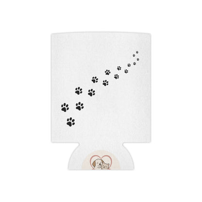 Can Cooler — Cute Paw Print & Smiling Dog Beverage Koozie - Pawfectly Yours